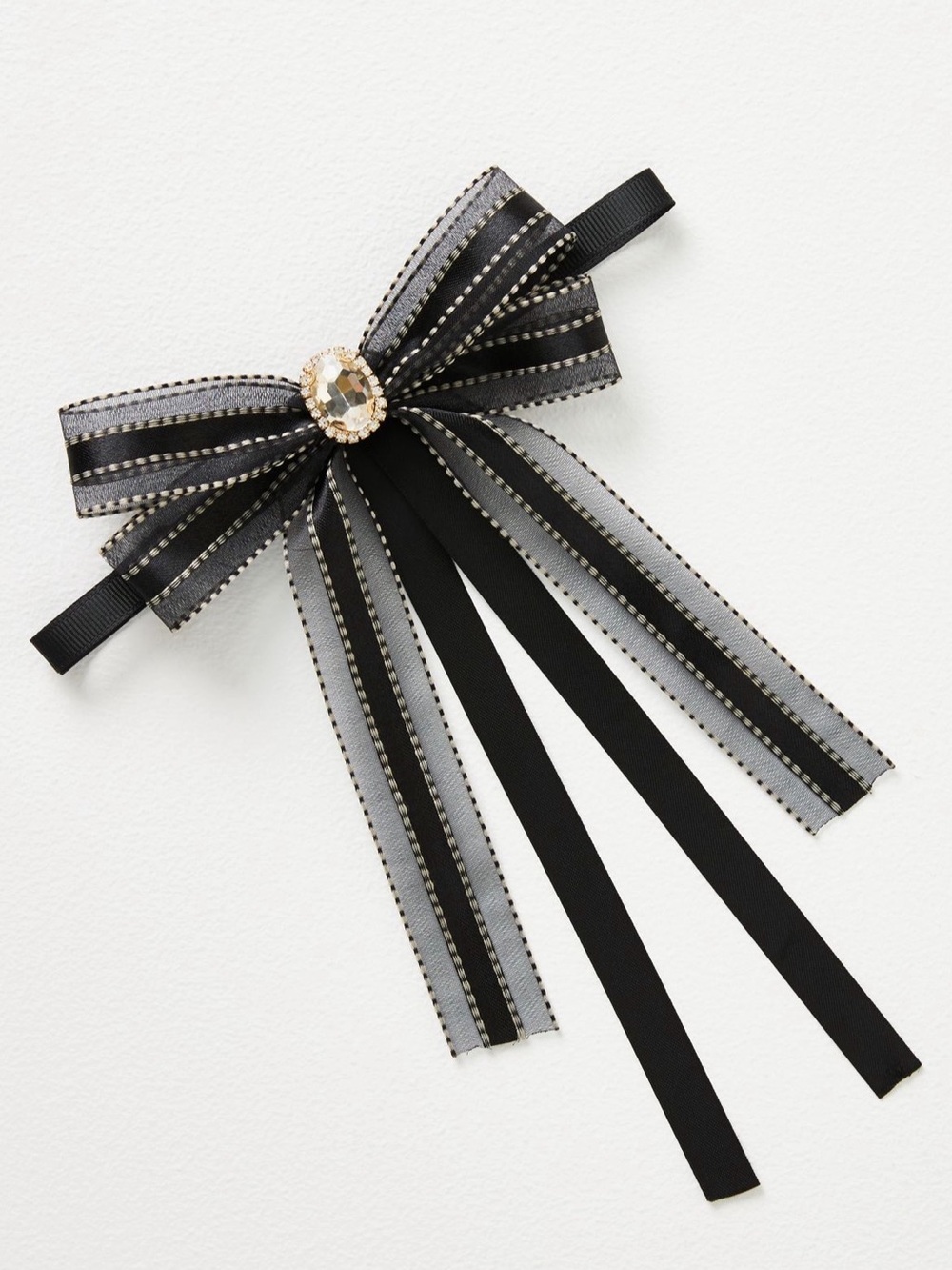 Anthropologie Rhinestone Tulle Choker Neck Bow